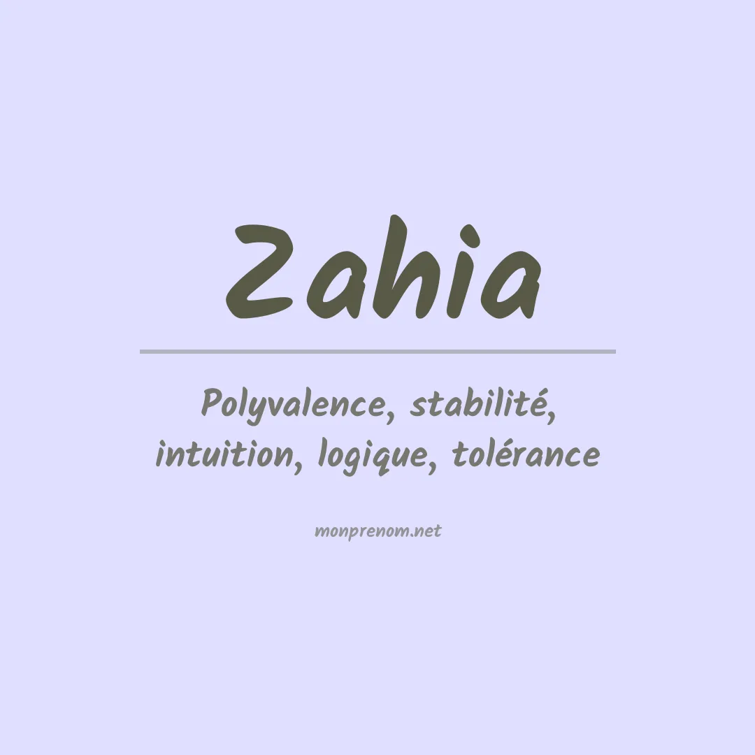 Prénom Zahia