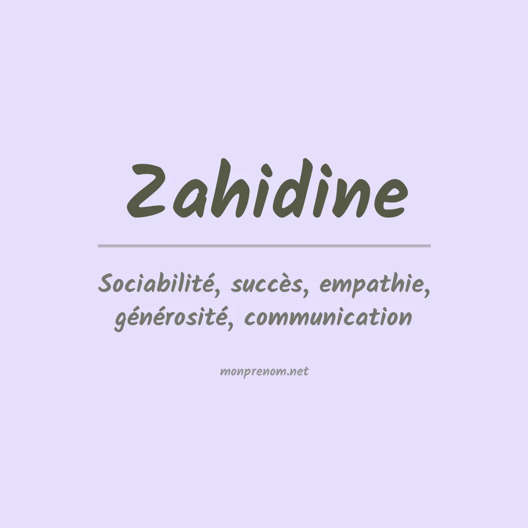Prénom Zahidine