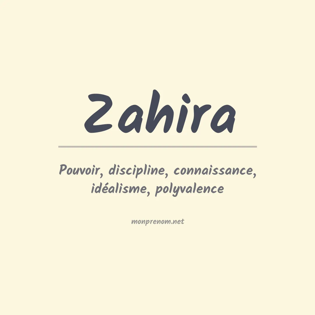 Signification du prénom Zahira