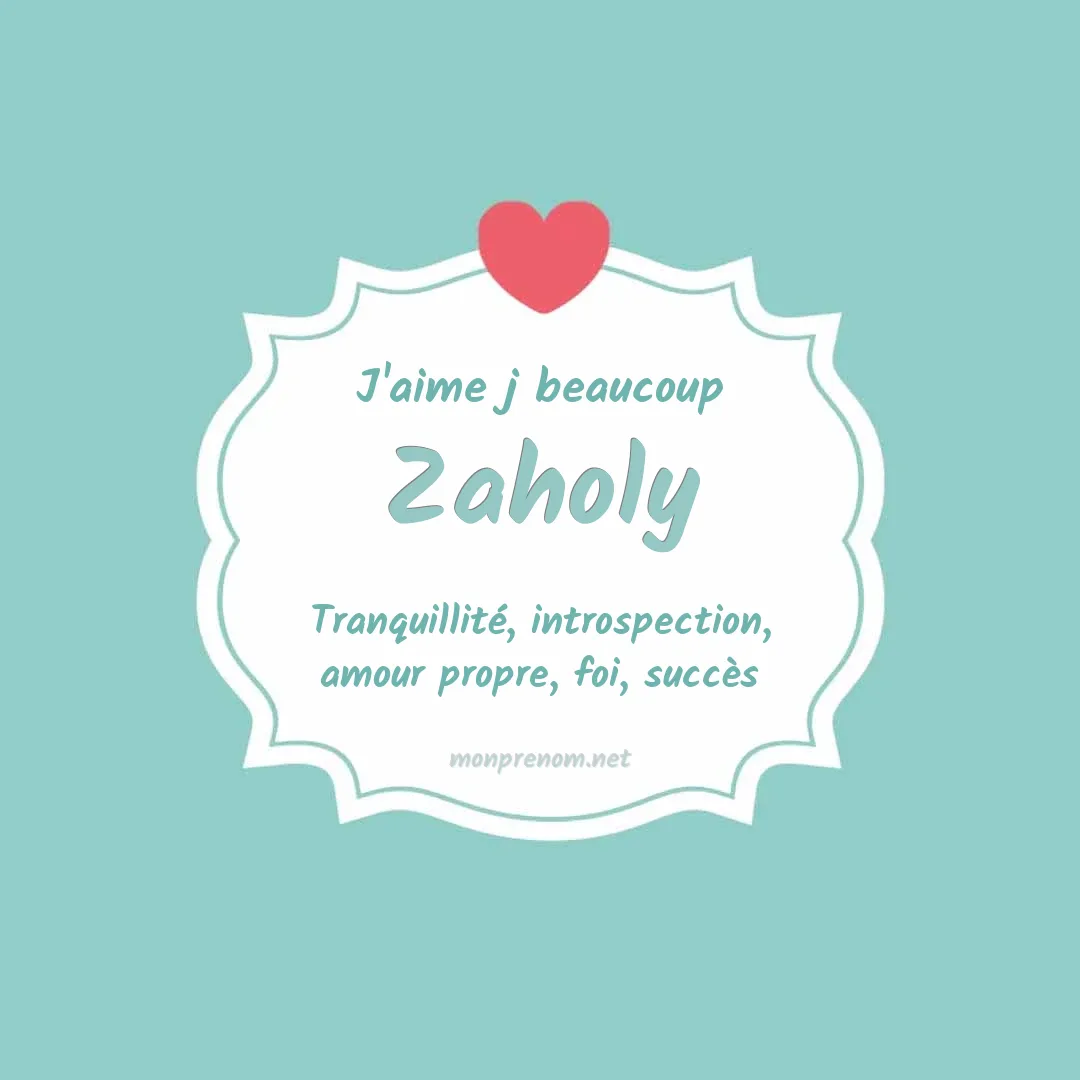 J'aime beaucoup Zaholy