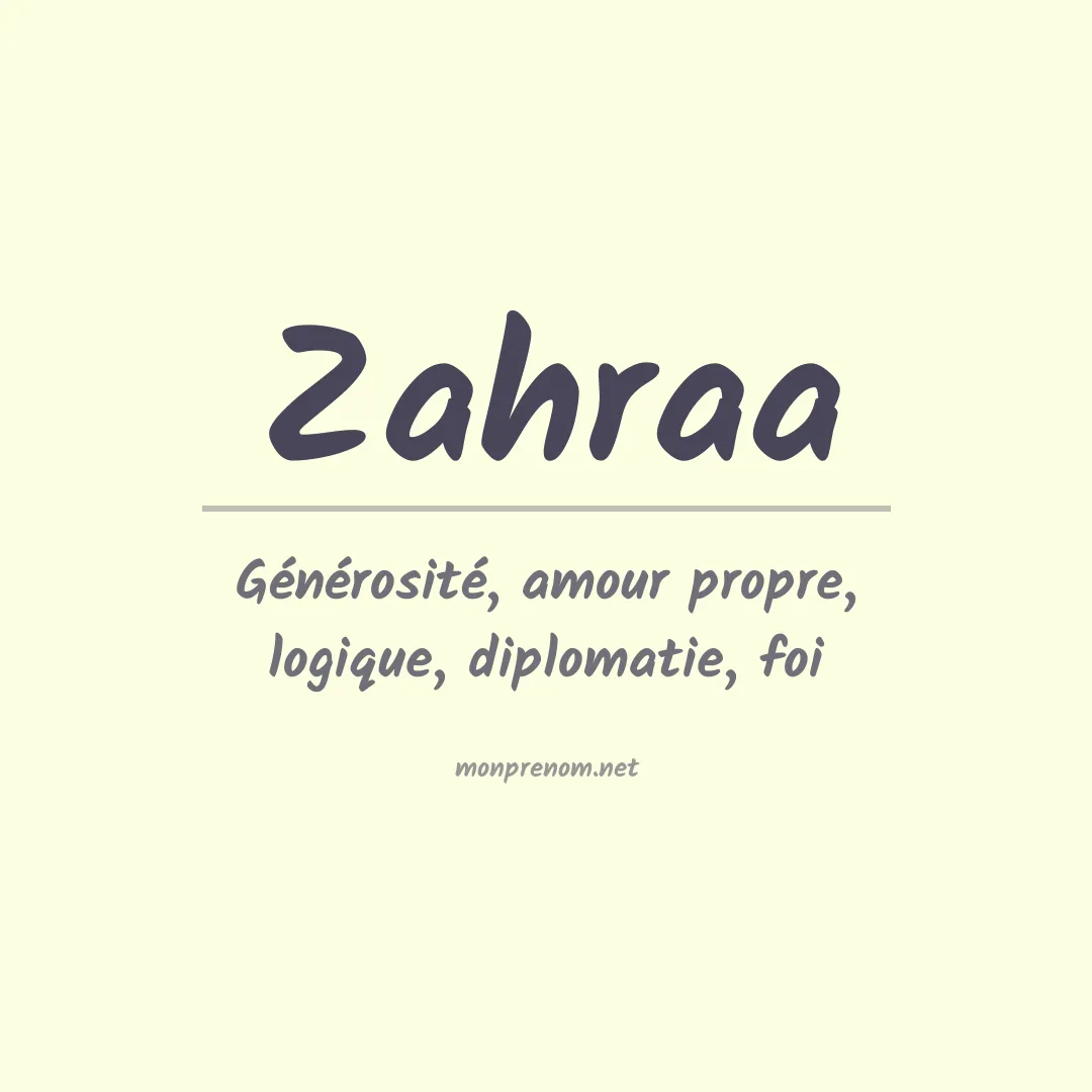 Prénom Zahraa