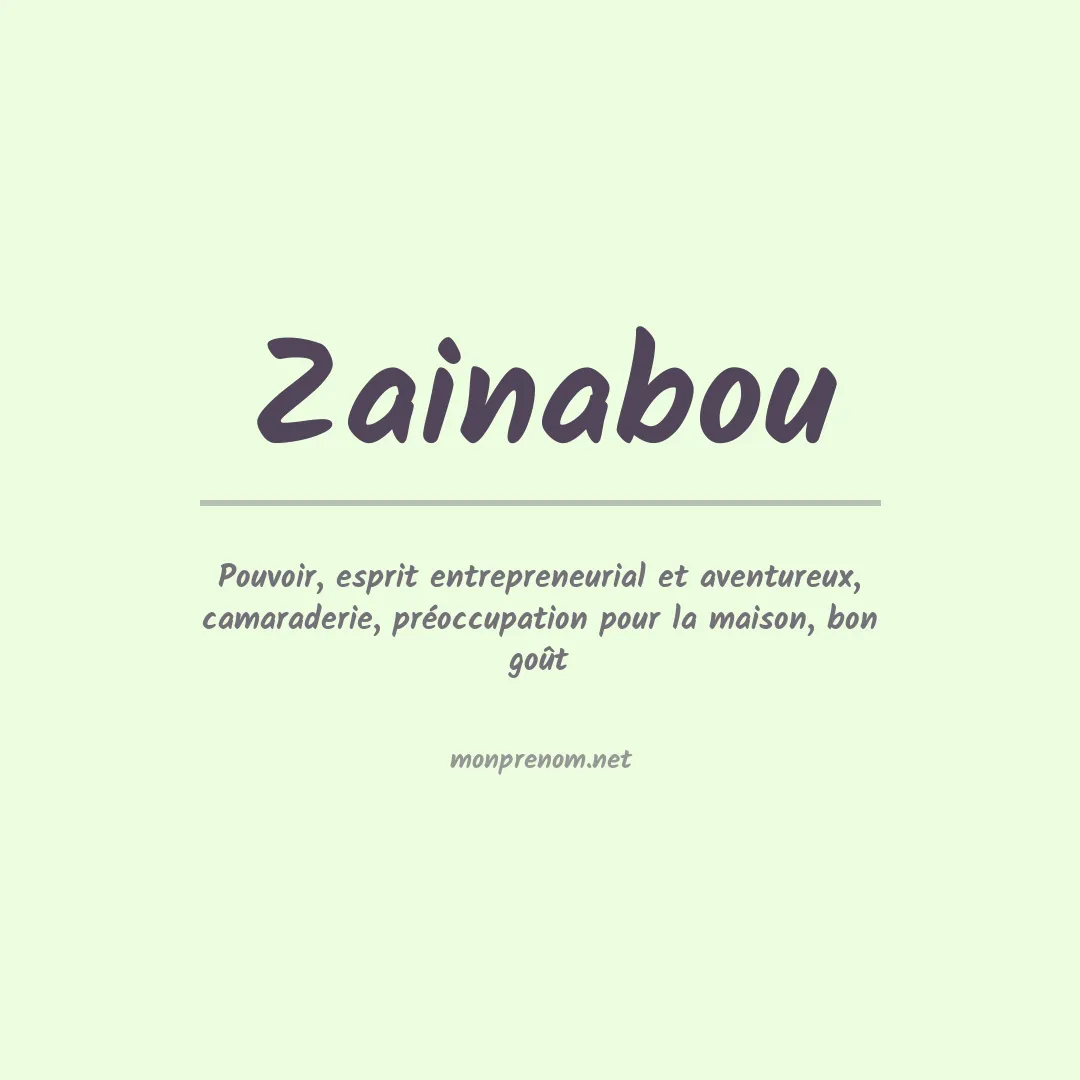 Signification du prénom Zainabou