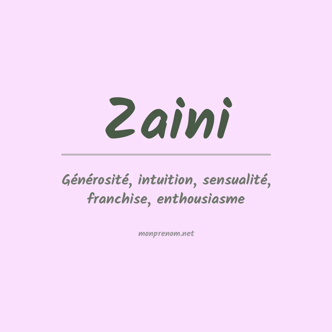 Prénom Zaini