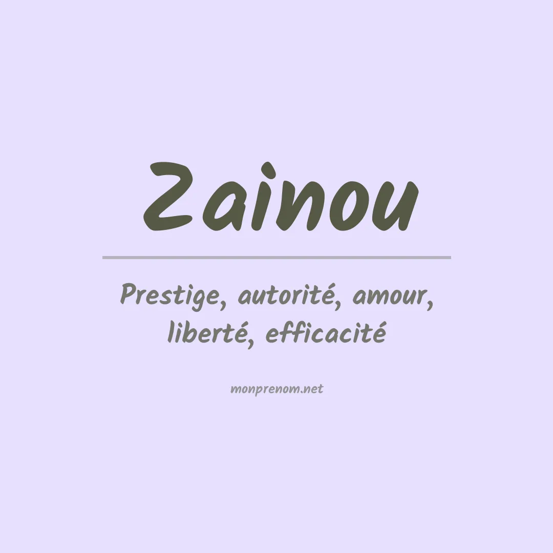 Signification du prénom Zainou