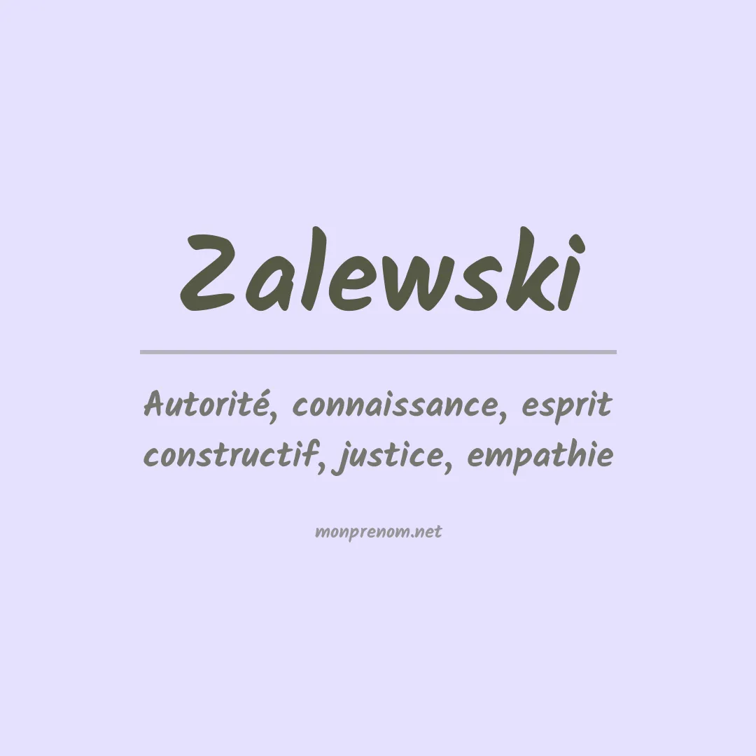 Prénom Zalewski
