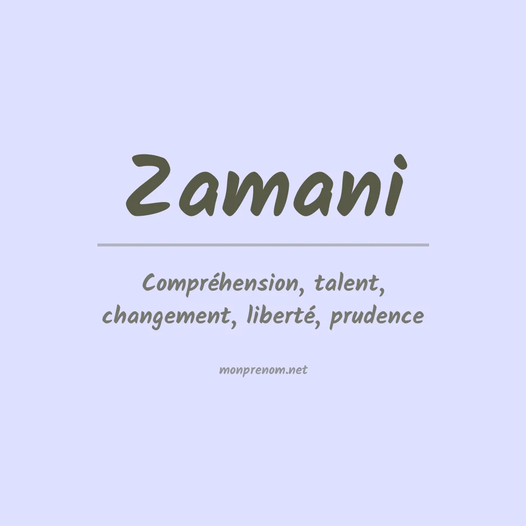 Prénom Zamani