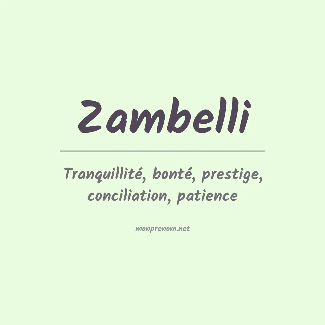 Prénom Zambelli
