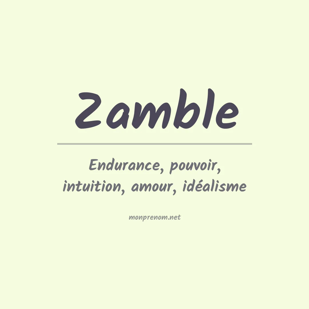 Prénom Zamble