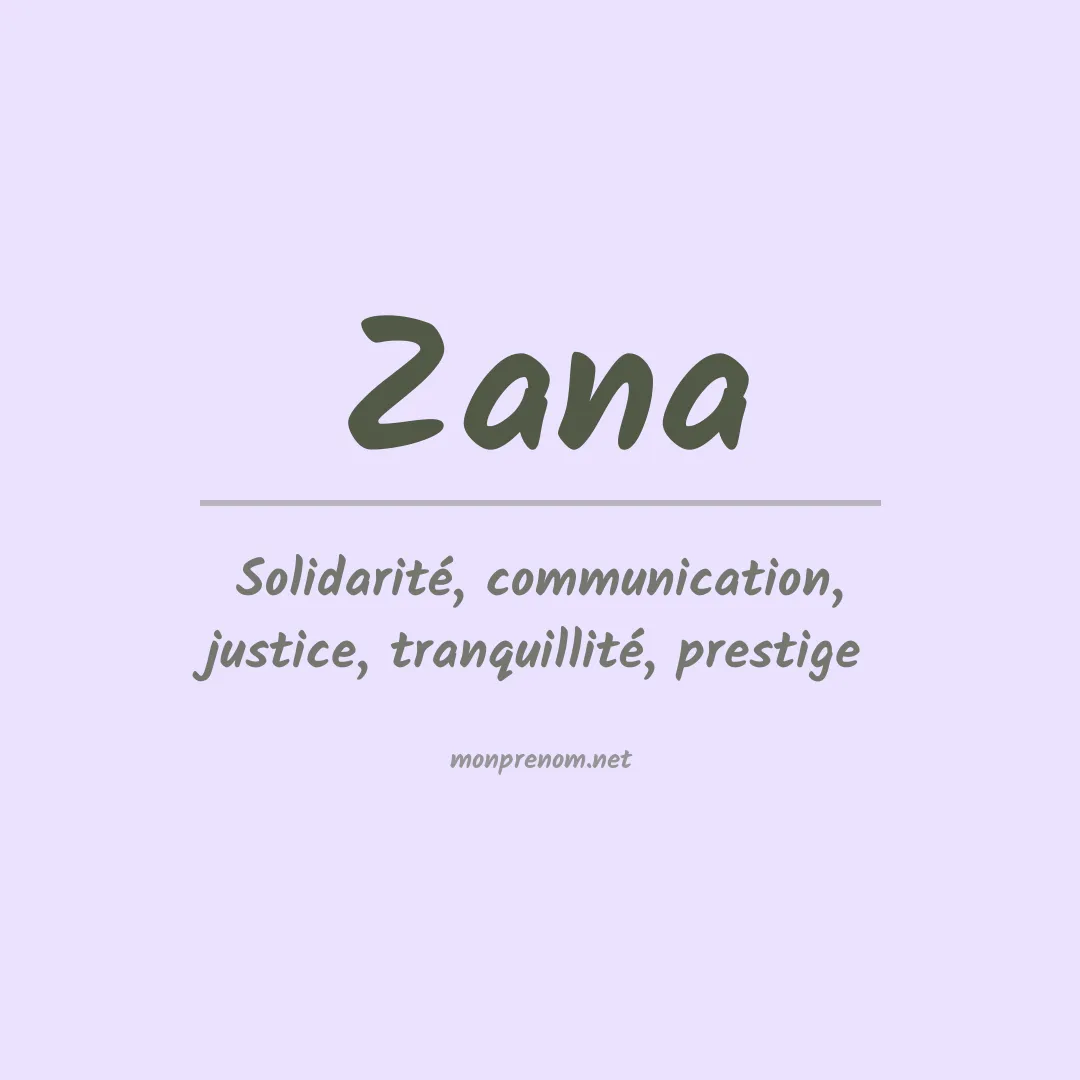 Prénom Zana