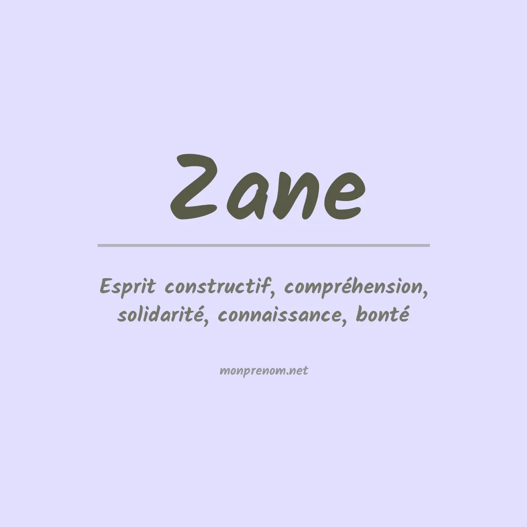 Prénom Zane