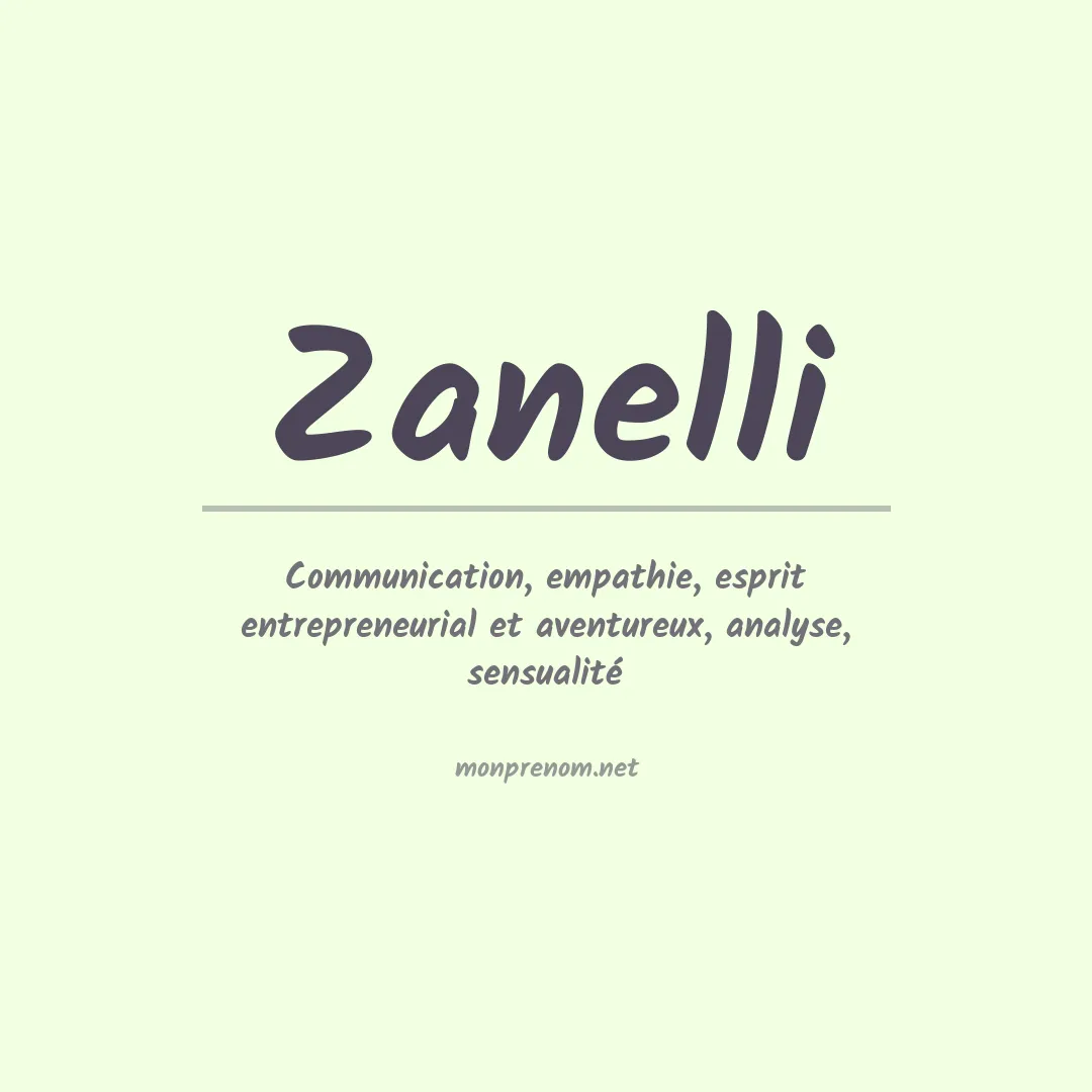 Signification du prénom Zanelli