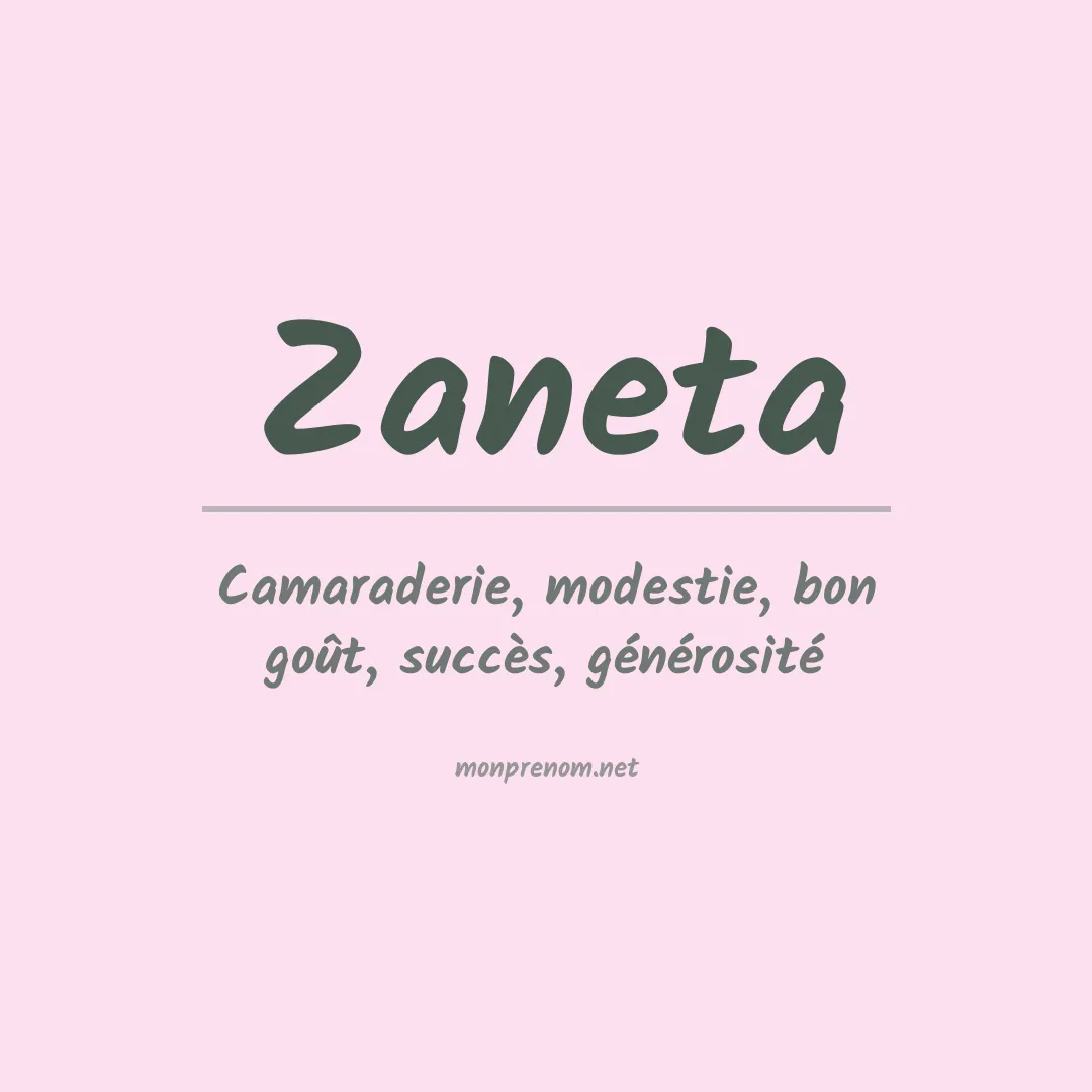 Signification du prénom Zaneta