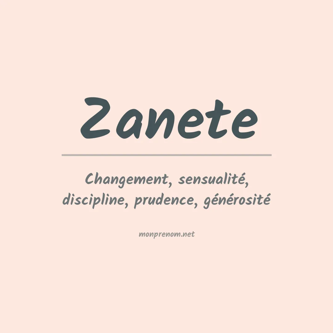 Signification du prénom Zanete
