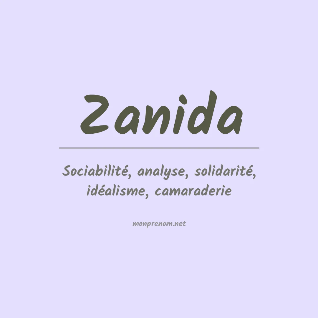 Signification du prénom Zanida