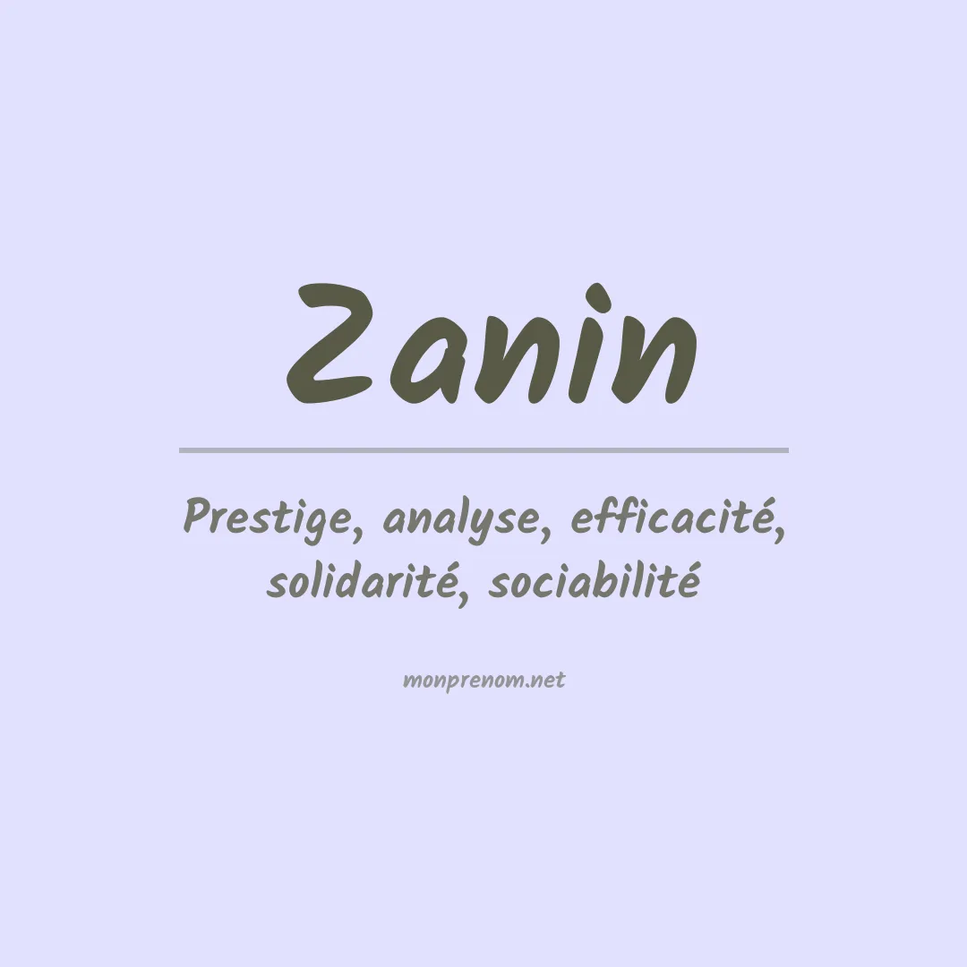 Prénom Zanin