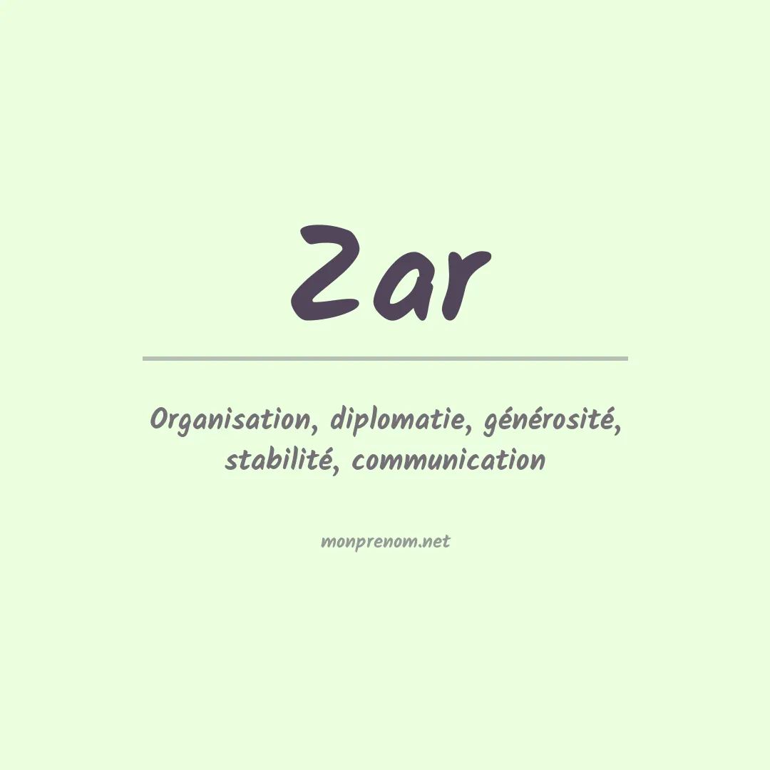 Prénom Zar