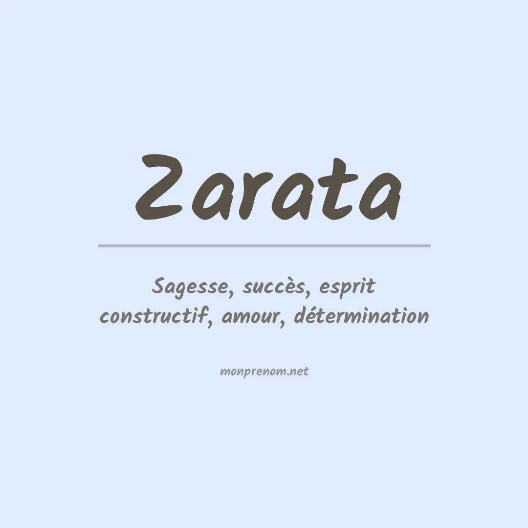 Signification du prénom Zarata