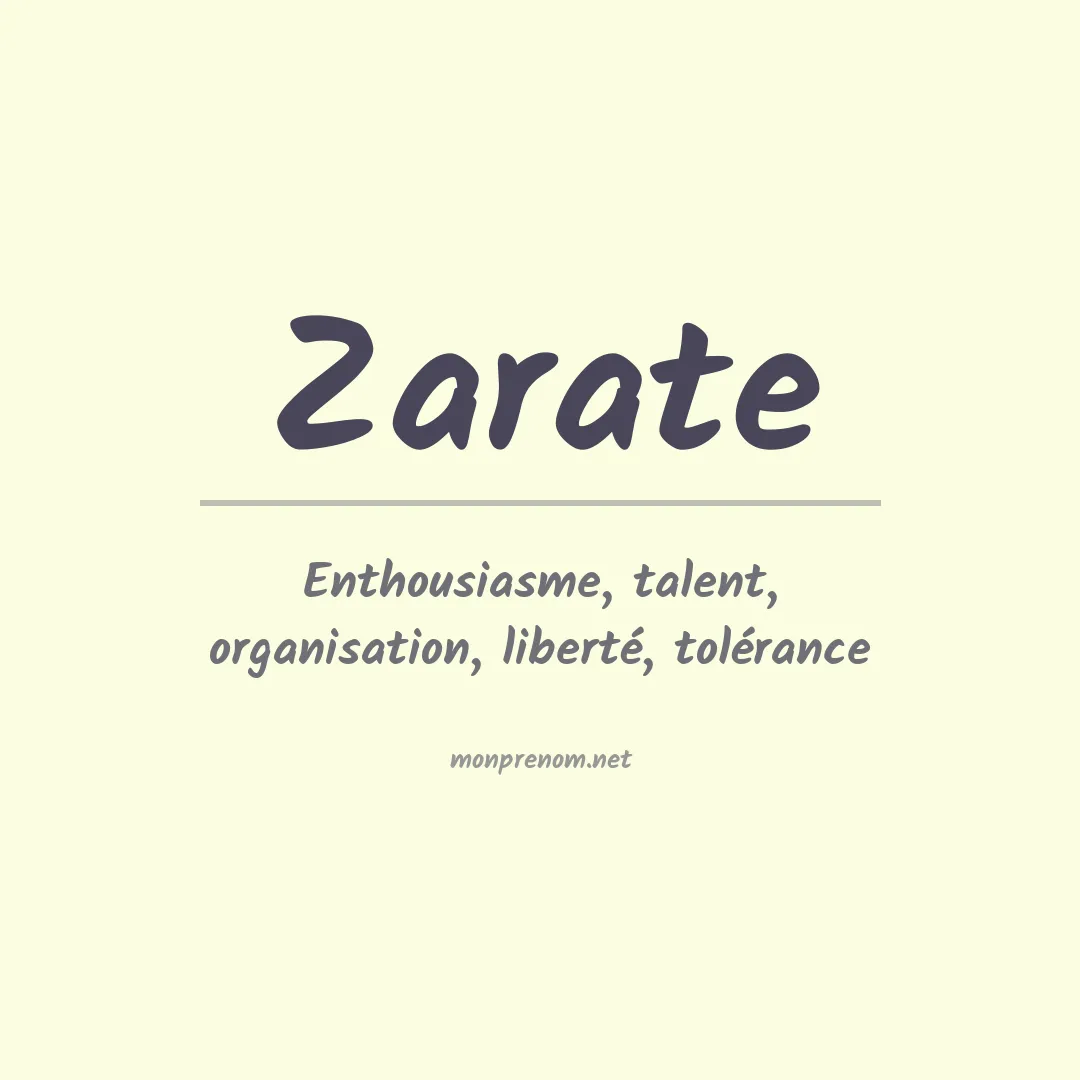 Prénom Zarate