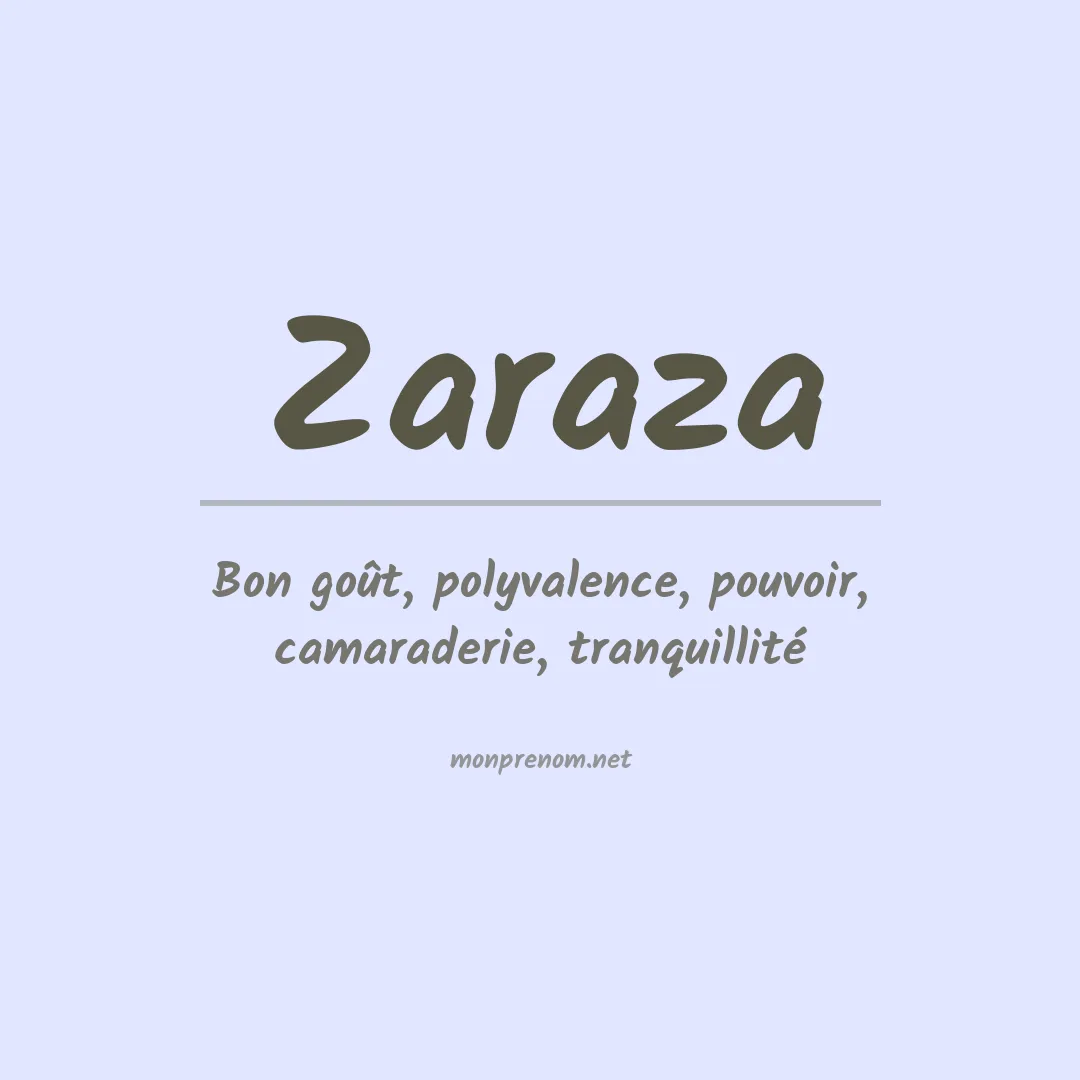 Signification du prénom Zaraza
