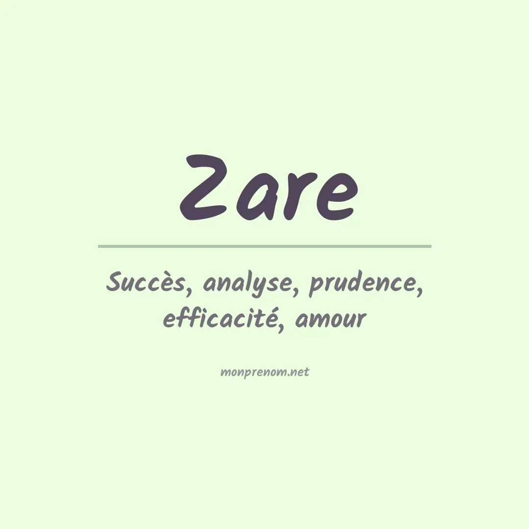 Signification du prénom Zare