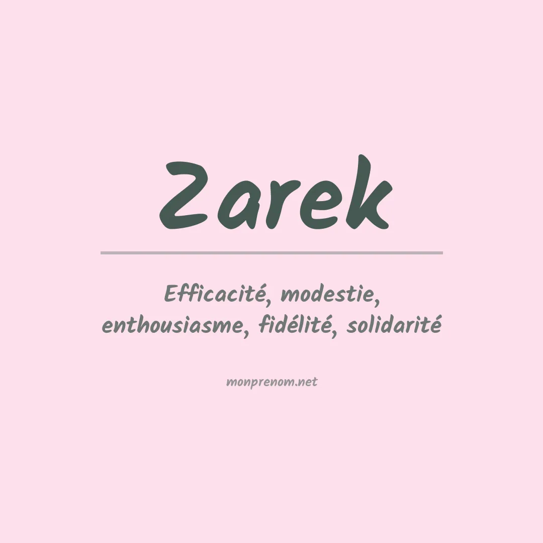Prénom Zarek