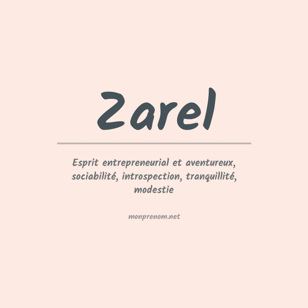 Signification du prénom Zarel