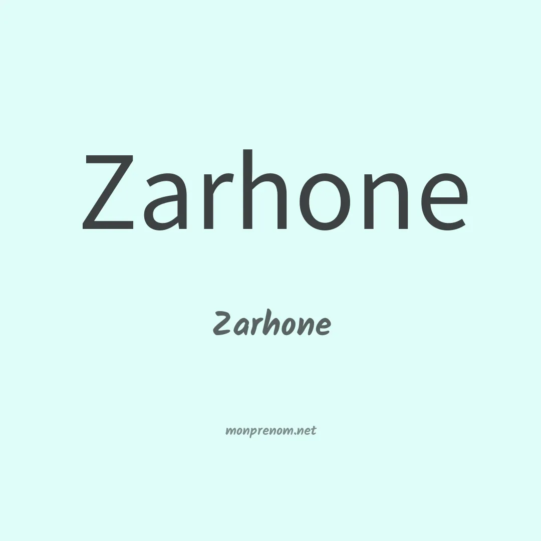 Zarhone en chinois