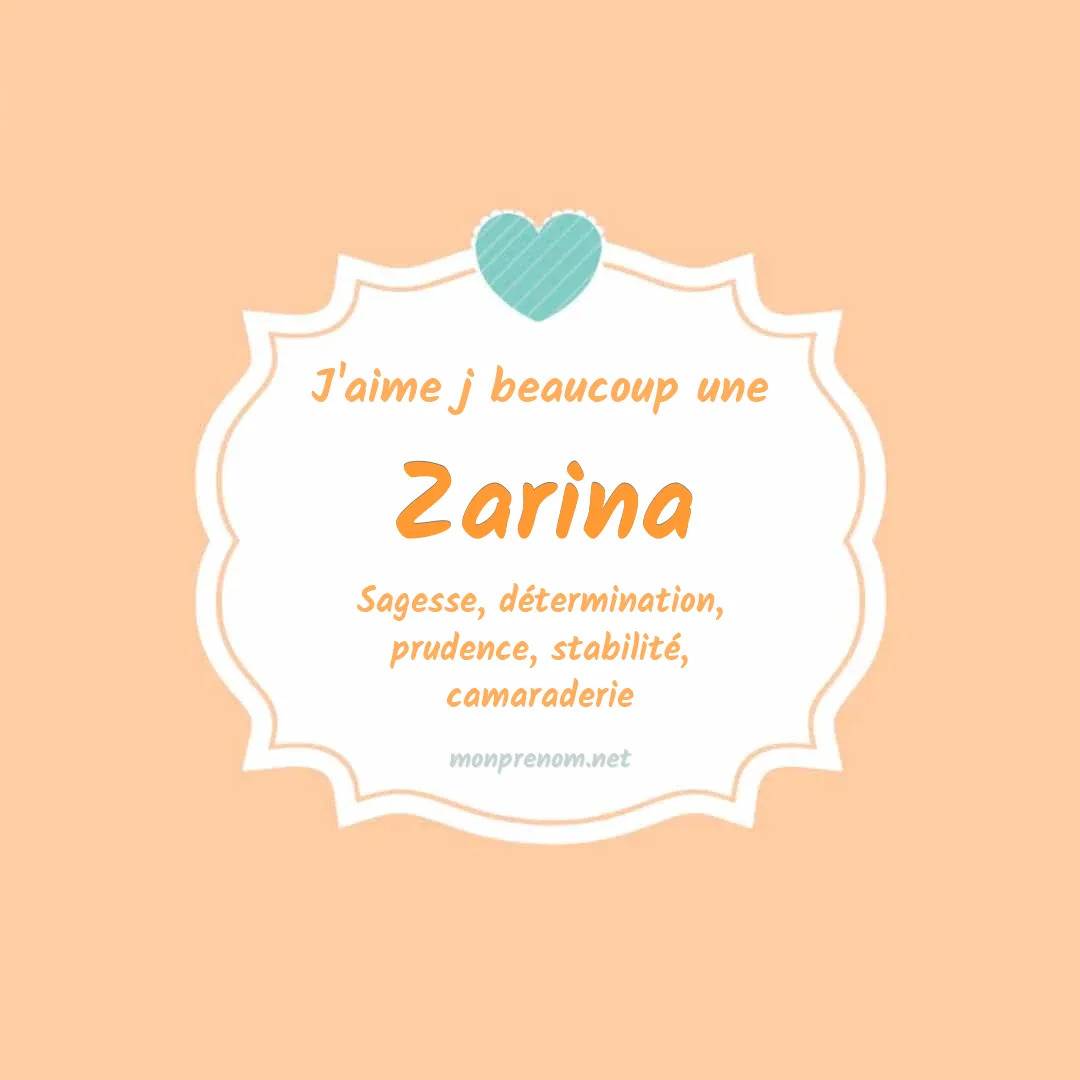 J'aime beaucoup Zarina