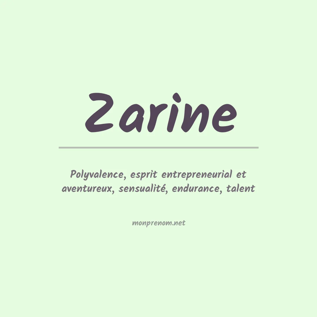 Signification du prénom Zarine