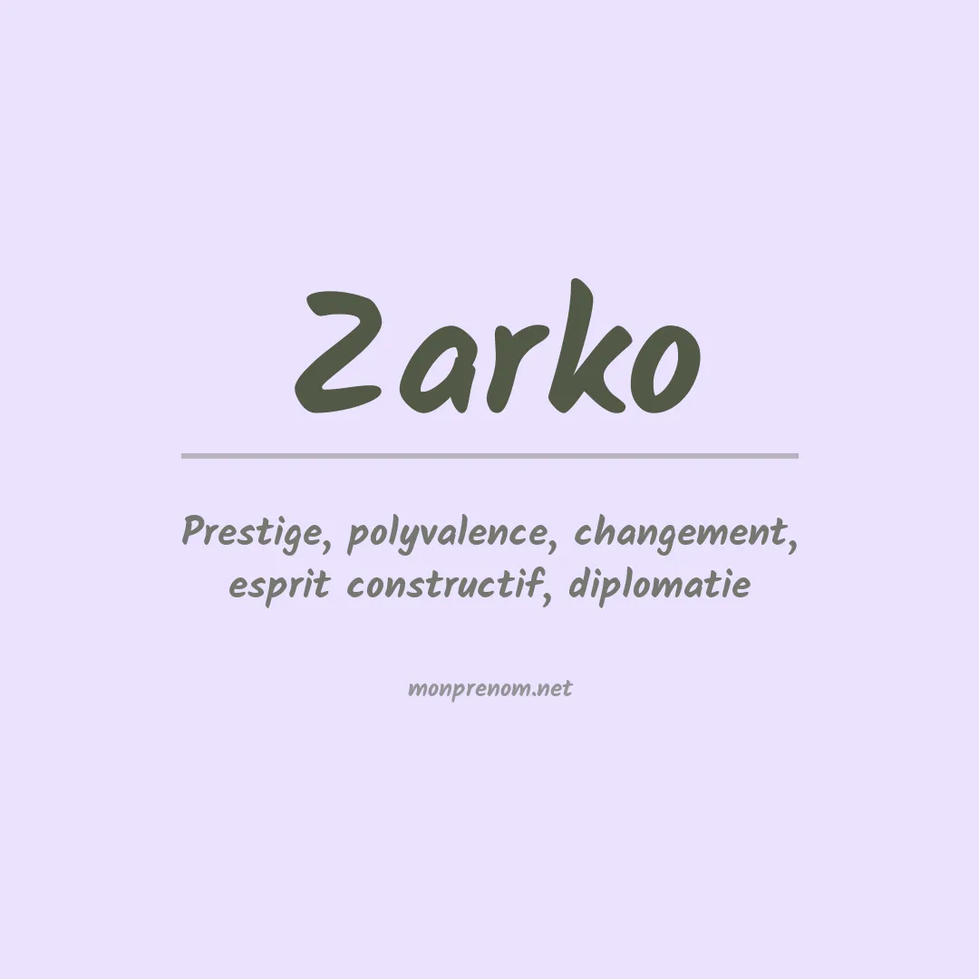 Prénom Zarko