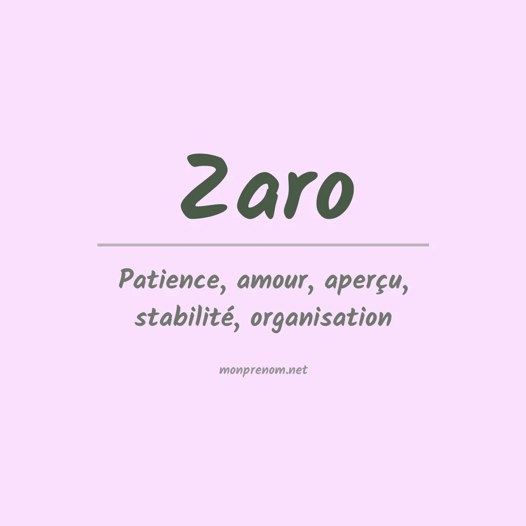 Prénom Zaro