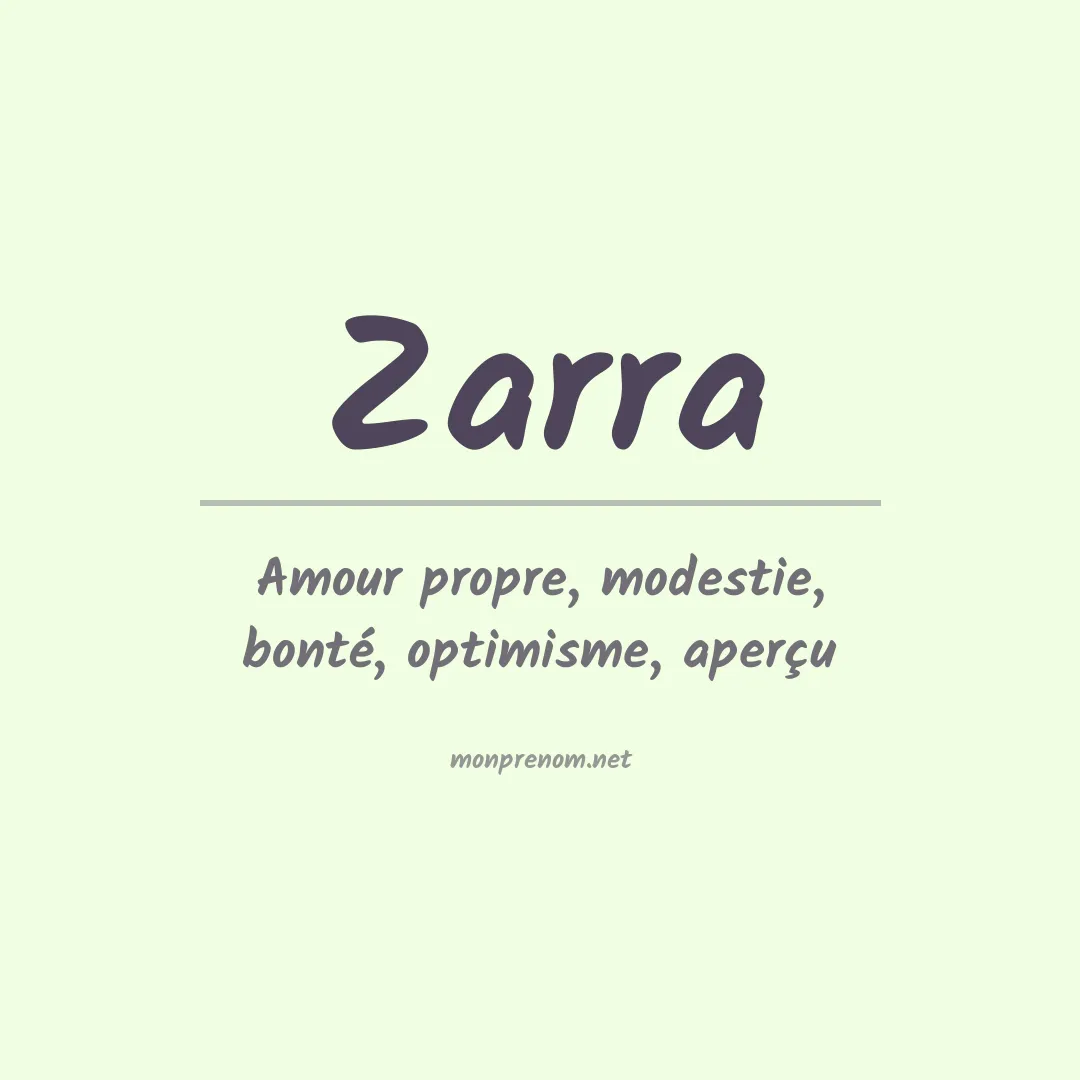 Prénom Zarra
