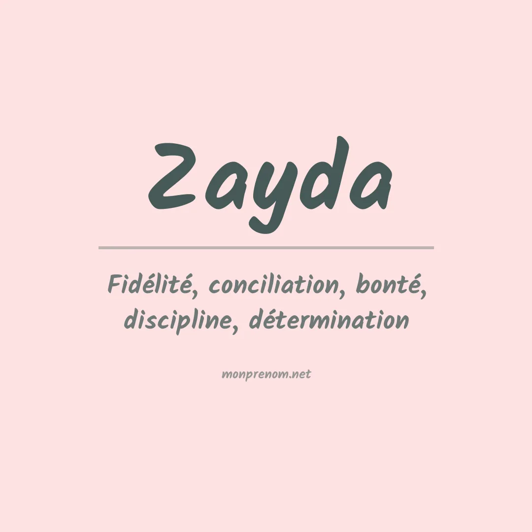 Prénom Zayda