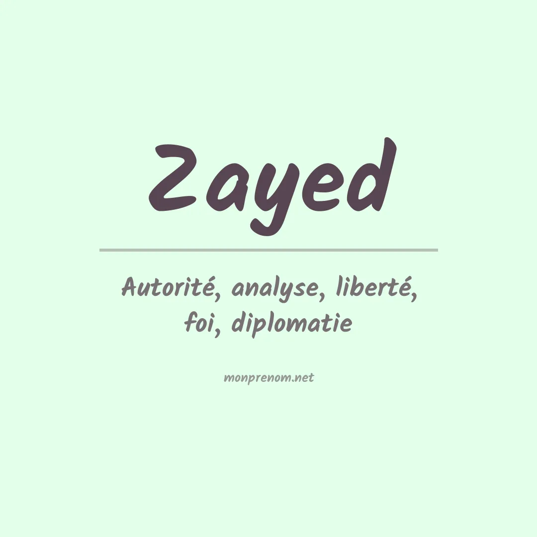 Signification du prénom Zayed