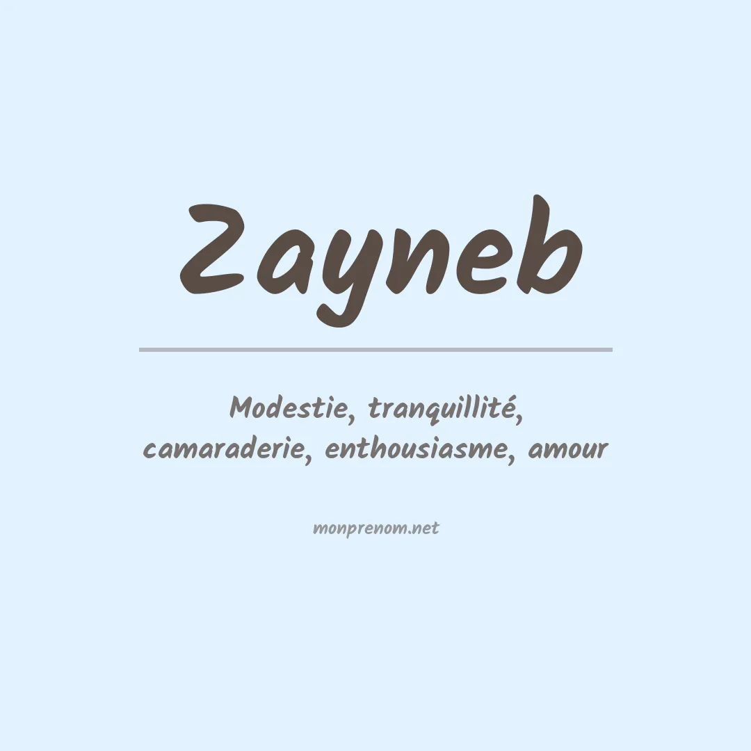 Signification du prénom Zayneb