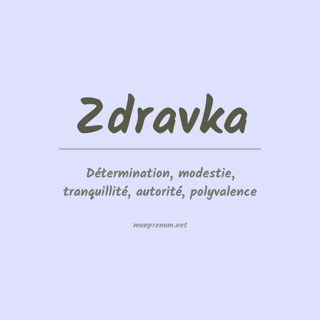 Prénom Zdravka