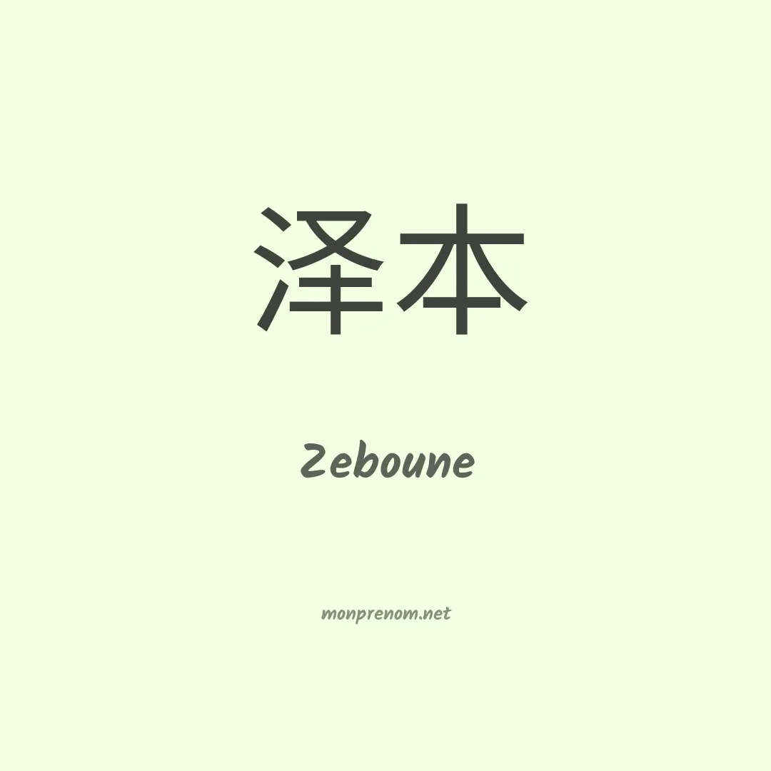Zeboune en chinois