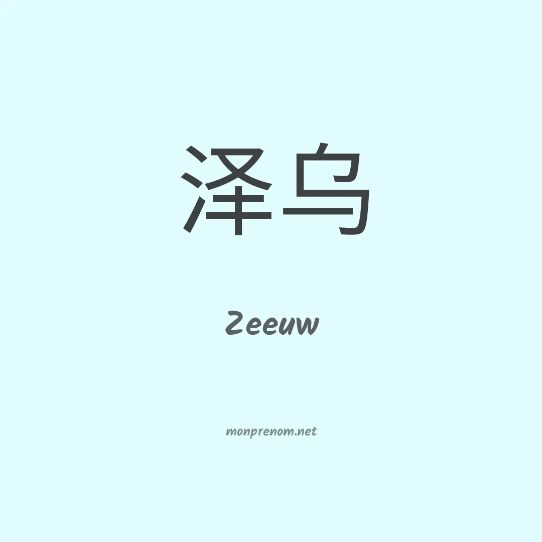 Zeeuw en chinois