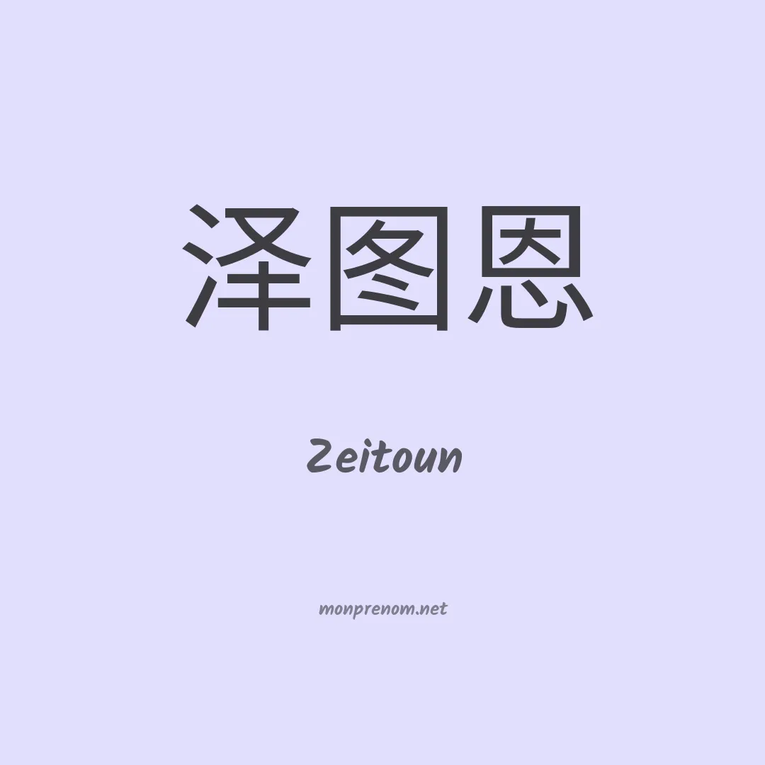 Zeitoun en chinois