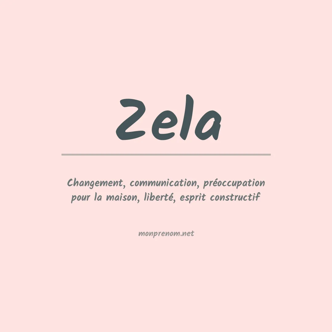 Prénom Zela