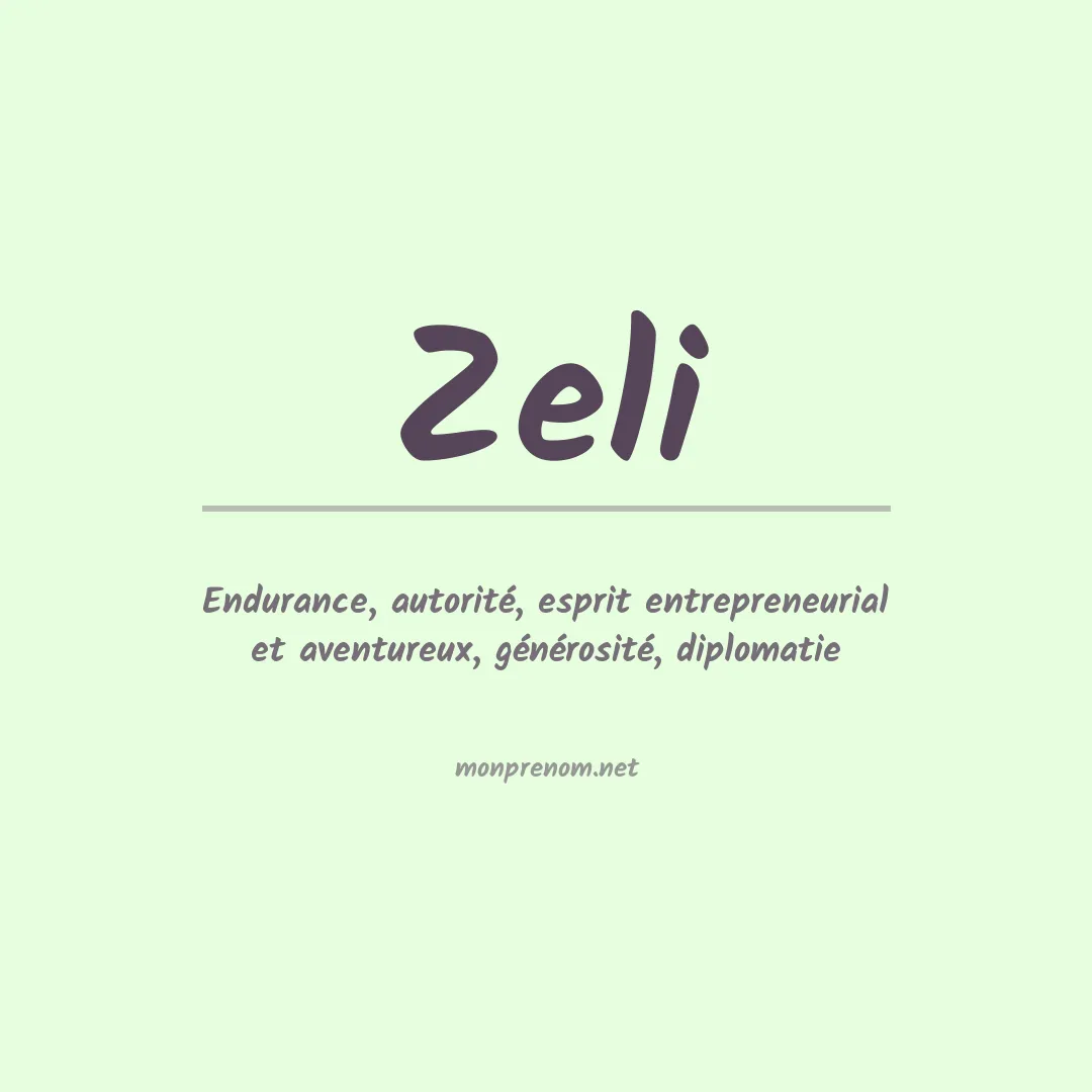 Prénom Zeli