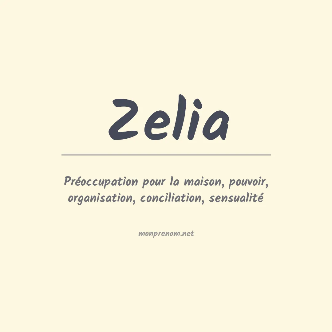 Prénom Zelia