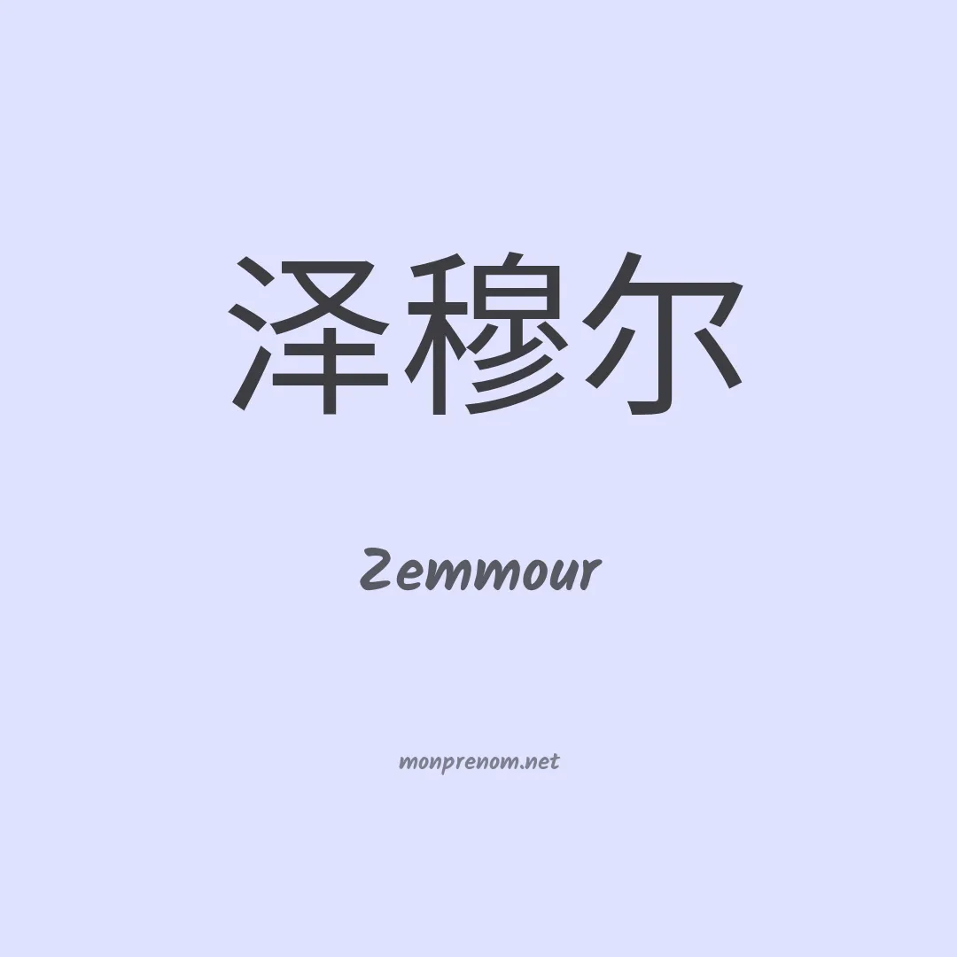 Zemmour en chinois