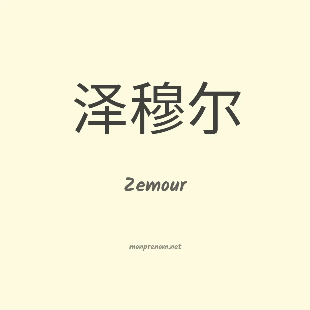 Zemour en chinois