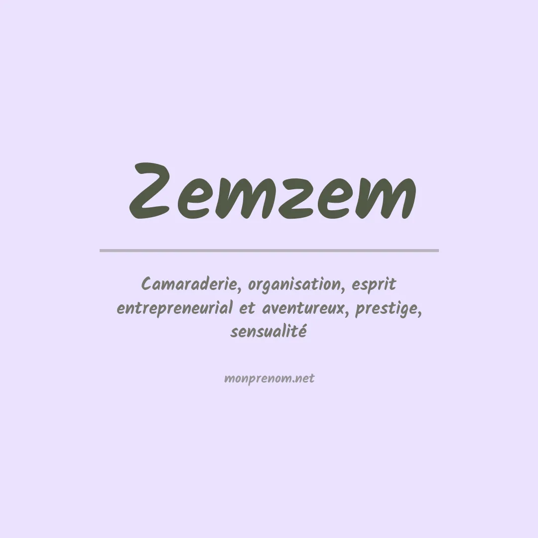 Signification du prénom Zemzem