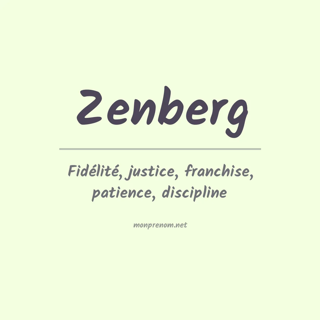 Signification du prénom Zenberg