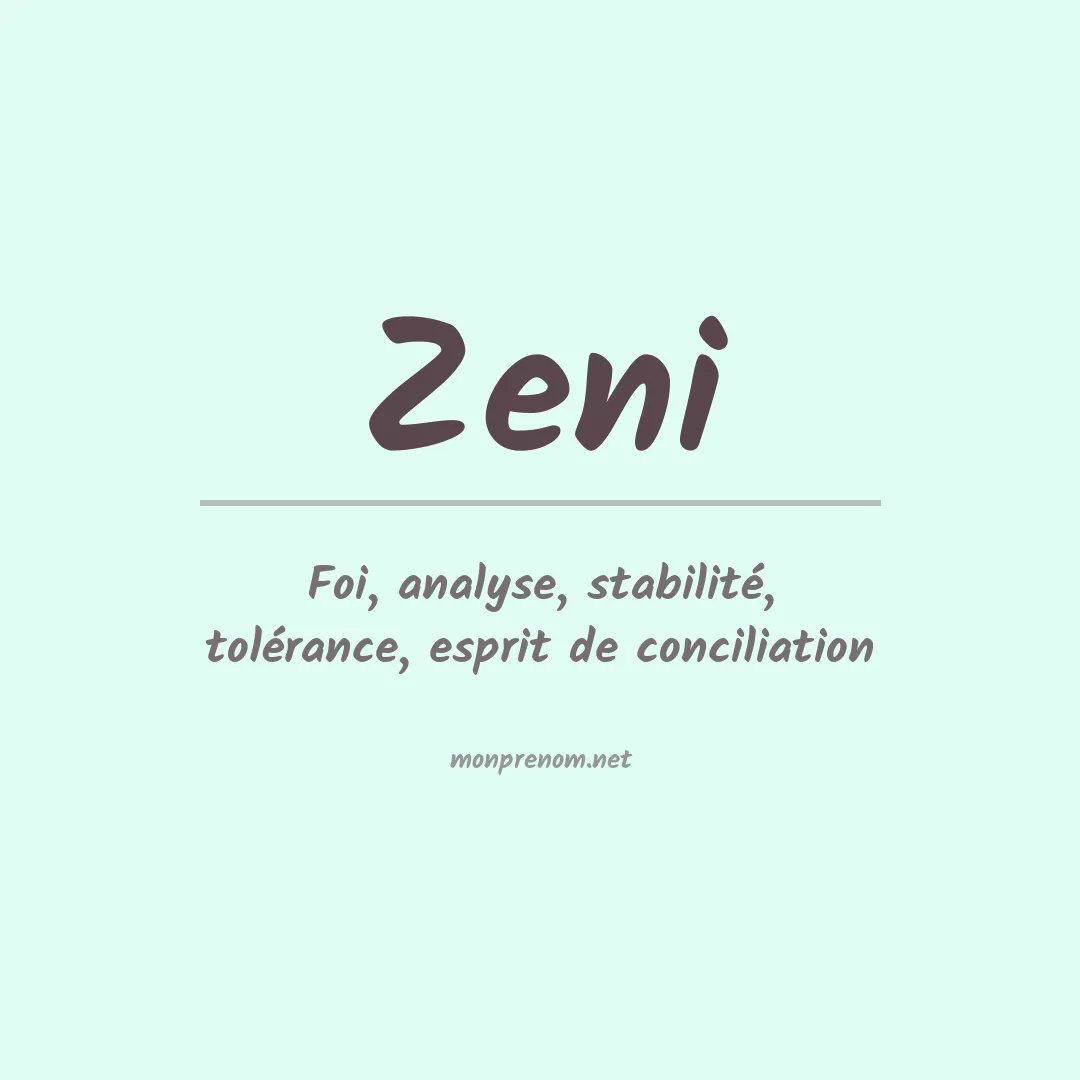 Prénom Zeni