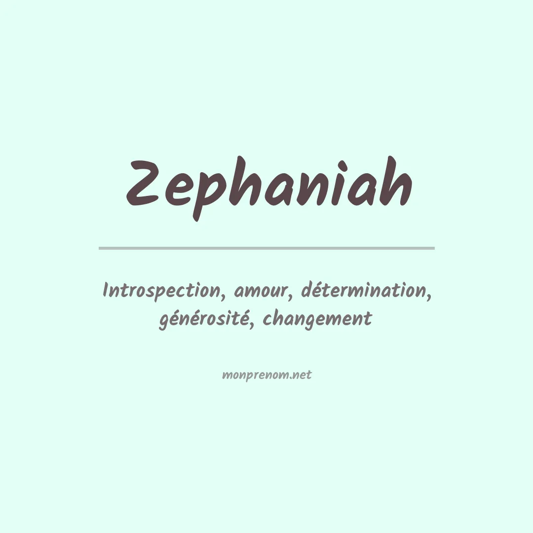 Signification du prénom Zephaniah