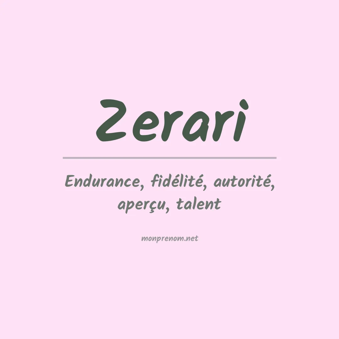Signification du prénom Zerari
