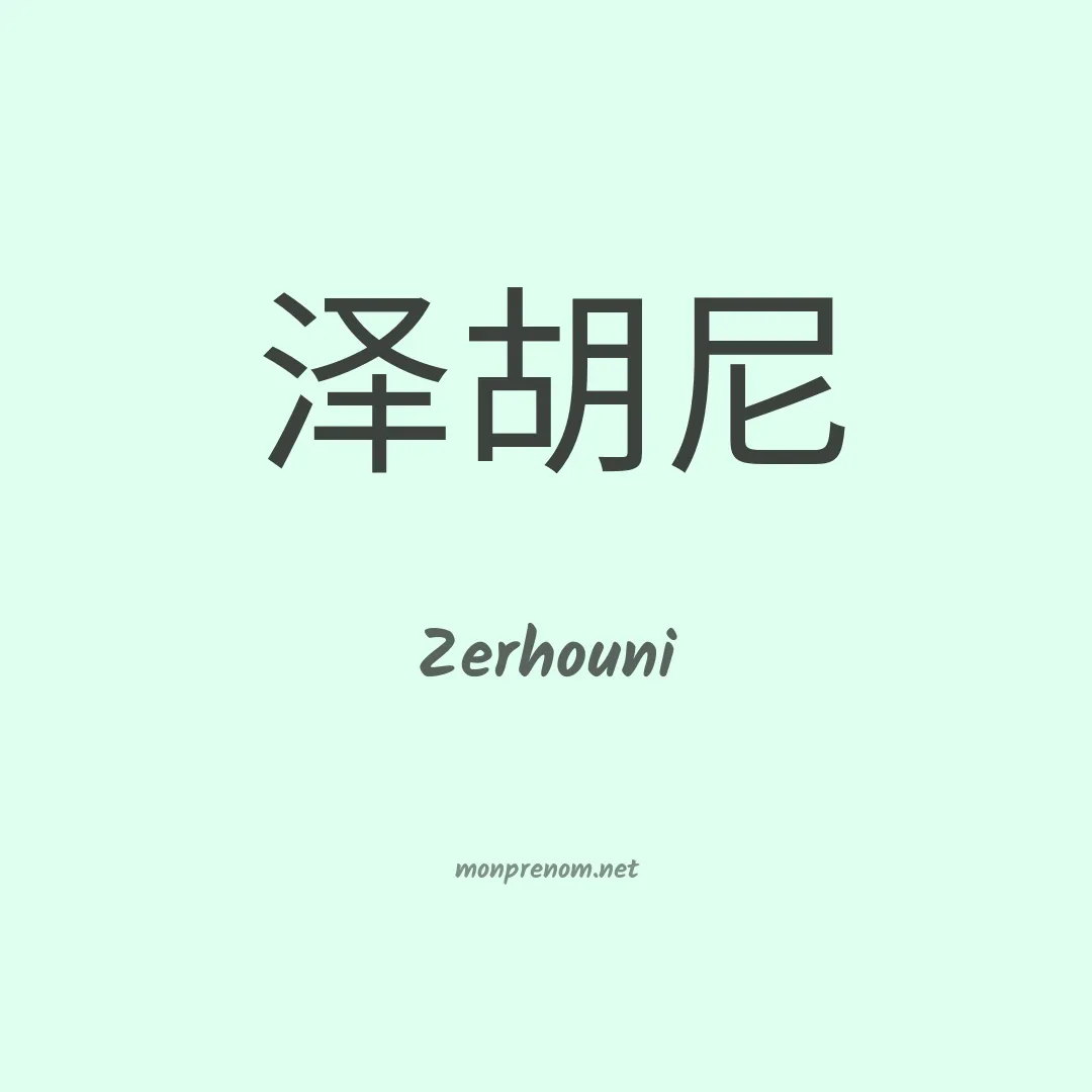 Zerhouni en chinois